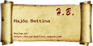 Hajós Bettina névjegykártya